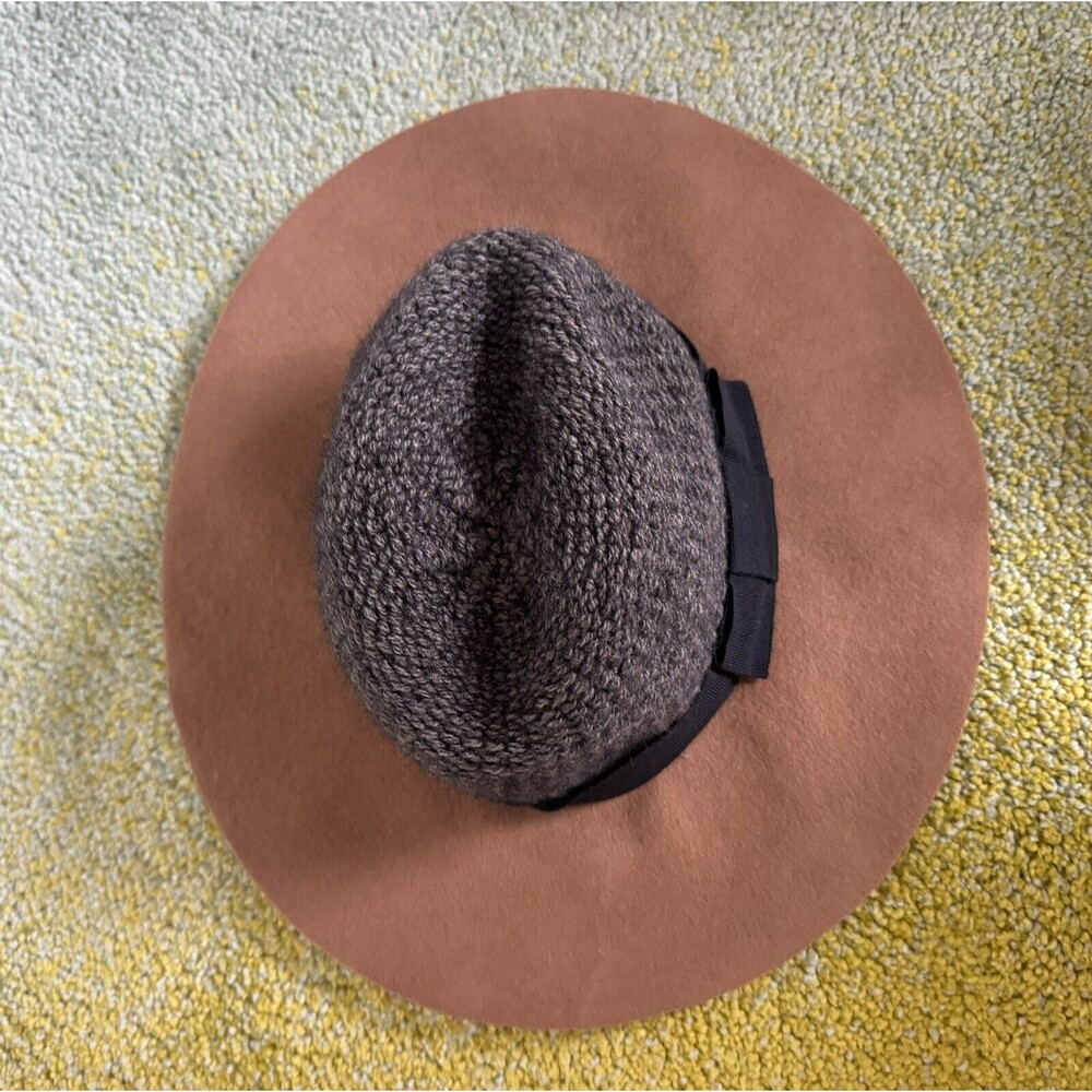 Bettina Women’s Wool Mohair Hat Tan Gray Beige Made In Italy
